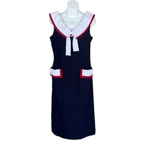 Stop Staring Red White Navy Blue Sailor Trim Pinup‎ Pencil Wiggle Aubry Dress